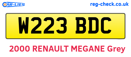 W223BDC are the vehicle registration plates.