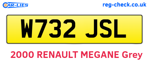 W732JSL are the vehicle registration plates.