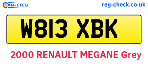 W813XBK are the vehicle registration plates.