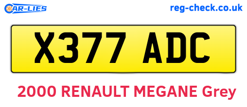 X377ADC are the vehicle registration plates.