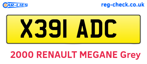 X391ADC are the vehicle registration plates.