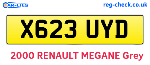 X623UYD are the vehicle registration plates.