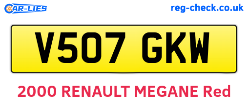 V507GKW are the vehicle registration plates.
