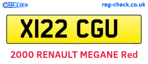 X122CGU are the vehicle registration plates.