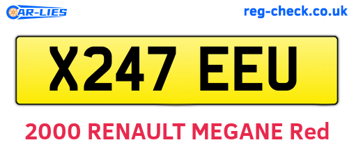 X247EEU are the vehicle registration plates.