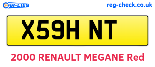 X59HNT are the vehicle registration plates.
