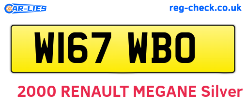 W167WBO are the vehicle registration plates.