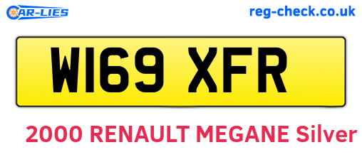 W169XFR are the vehicle registration plates.