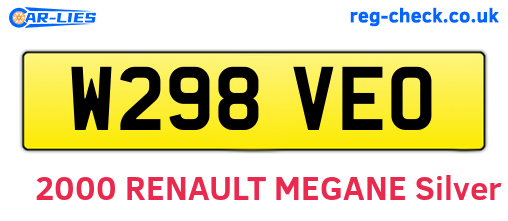 W298VEO are the vehicle registration plates.