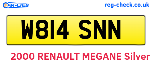 W814SNN are the vehicle registration plates.