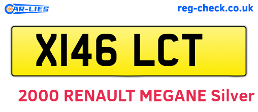 X146LCT are the vehicle registration plates.
