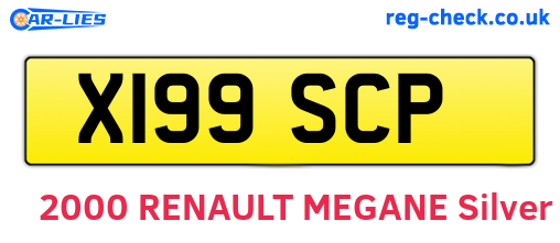 X199SCP are the vehicle registration plates.