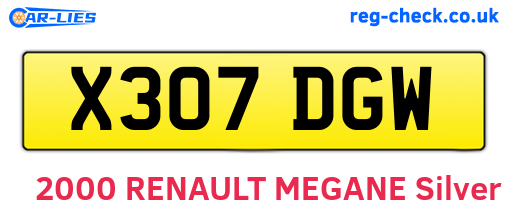 X307DGW are the vehicle registration plates.