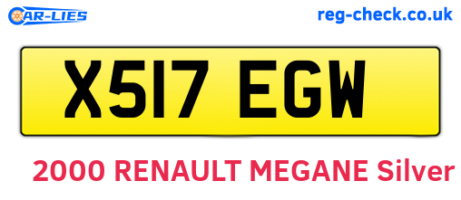 X517EGW are the vehicle registration plates.