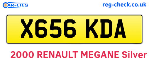 X656KDA are the vehicle registration plates.