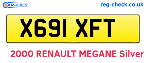 X691XFT are the vehicle registration plates.