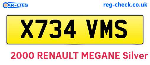 X734VMS are the vehicle registration plates.