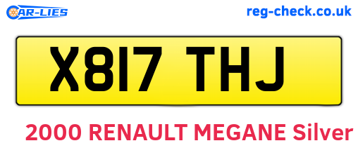 X817THJ are the vehicle registration plates.