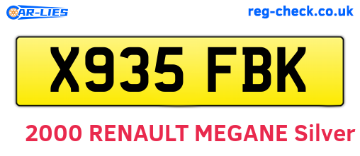 X935FBK are the vehicle registration plates.