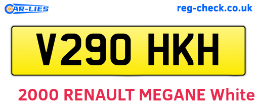 V290HKH are the vehicle registration plates.