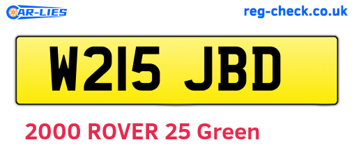 W215JBD are the vehicle registration plates.