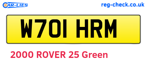 W701HRM are the vehicle registration plates.