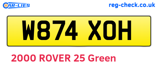 W874XOH are the vehicle registration plates.