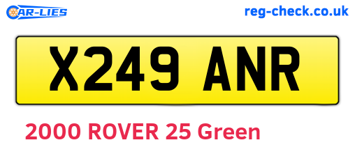 X249ANR are the vehicle registration plates.