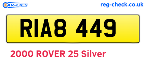 RIA8449 are the vehicle registration plates.