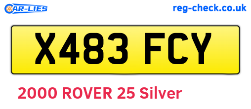 X483FCY are the vehicle registration plates.