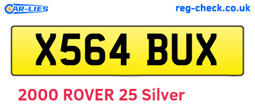 X564BUX are the vehicle registration plates.