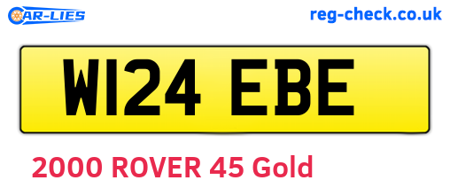 W124EBE are the vehicle registration plates.
