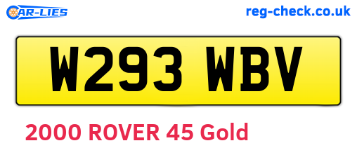 W293WBV are the vehicle registration plates.
