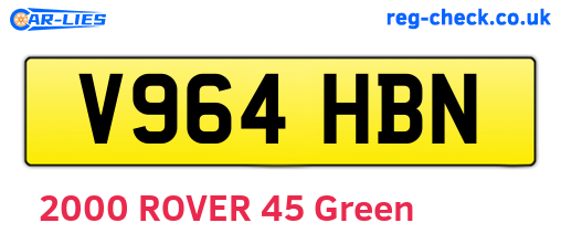 V964HBN are the vehicle registration plates.