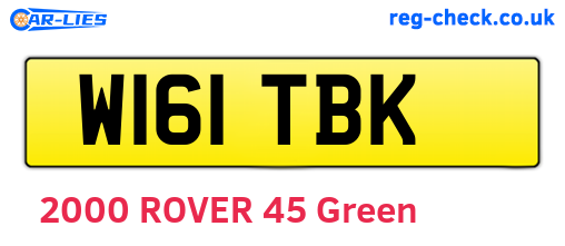 W161TBK are the vehicle registration plates.