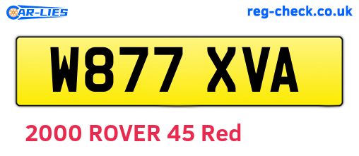 W877XVA are the vehicle registration plates.
