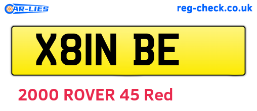 X81NBE are the vehicle registration plates.