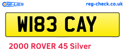 W183CAY are the vehicle registration plates.