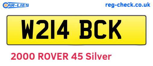 W214BCK are the vehicle registration plates.