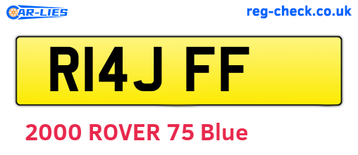 R14JFF are the vehicle registration plates.