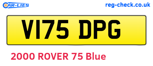 V175DPG are the vehicle registration plates.