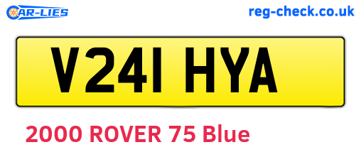 V241HYA are the vehicle registration plates.