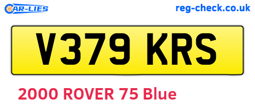 V379KRS are the vehicle registration plates.