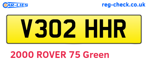 V302HHR are the vehicle registration plates.