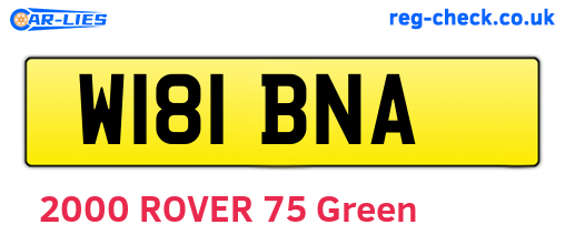 W181BNA are the vehicle registration plates.