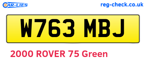 W763MBJ are the vehicle registration plates.