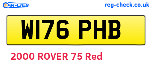 W176PHB are the vehicle registration plates.