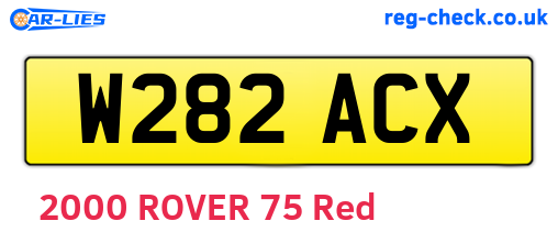 W282ACX are the vehicle registration plates.