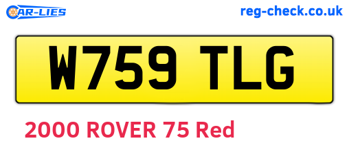 W759TLG are the vehicle registration plates.