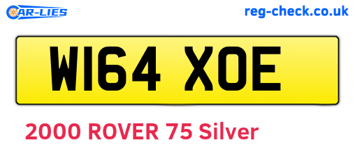 W164XOE are the vehicle registration plates.